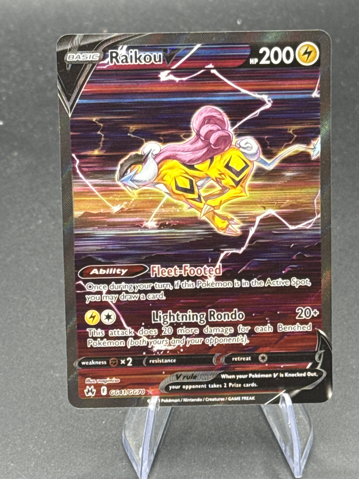 Pokemon TCG: 2023 Raikou V GG41/GG70 Crown Zenith Galarian Gallery