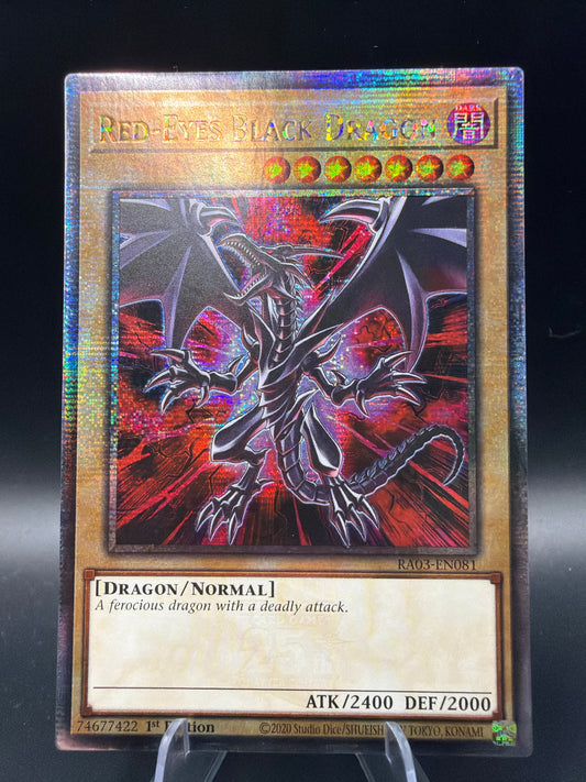 Yu-Gi-Oh! TCG: 1st Edition Red-Eyes Black Dragon (Quarter Century Secret Rare) - Quarter Century Bonanza (RA03)