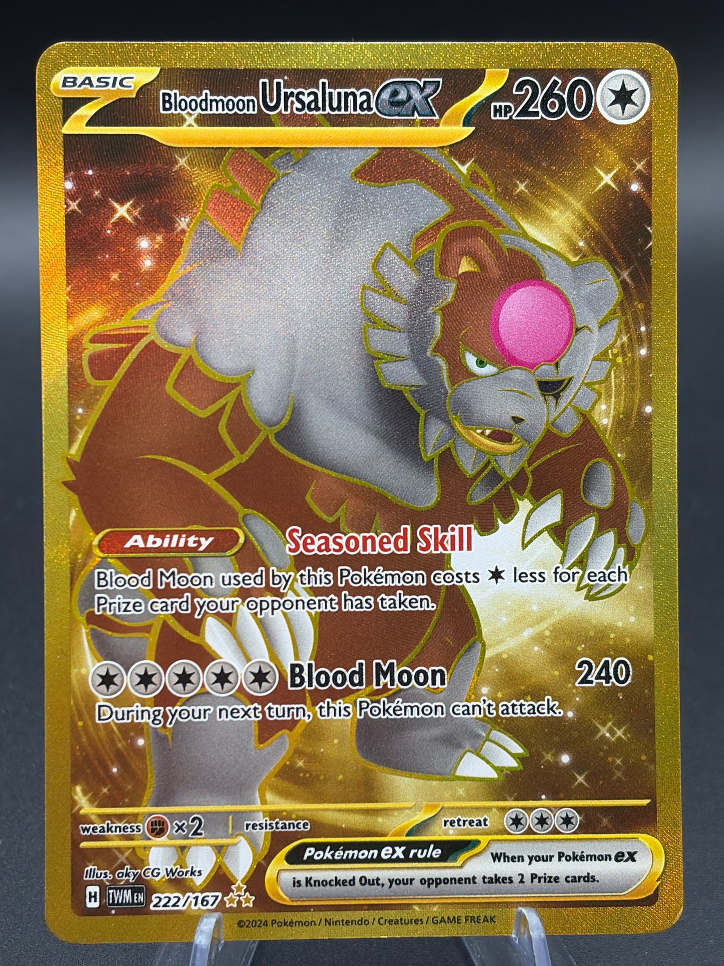 Pokémon TCG: 2024 Bloodmoon Ursaluna ex 222/167 S&V: Twilight Masquerade