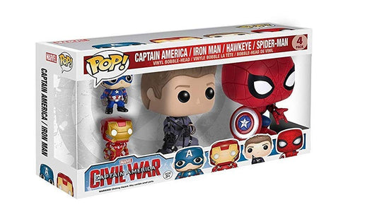Funko PoP! Marvel: Captain America / Iron Man / Hawkeye / Spider-Man 4-Pack