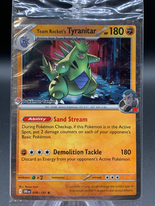 Pokémon TCG: 2025 Team Rocket's Tyranitar - 096/182 - SVP: Destined Rivals Pokémon Center Sealed Promo