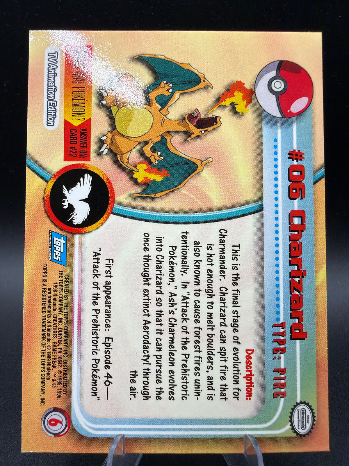Pokémon TCG: 1999 Charizard #06 - Topps Pokémon TV Series