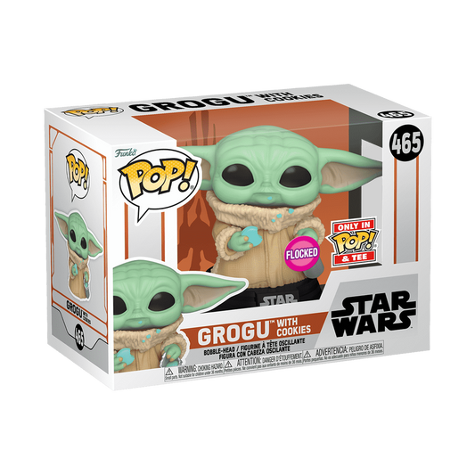 Funko PoP! STAR WARS: Grogu with Cookies 465 (Flocked)(Only In POP! & Tee)