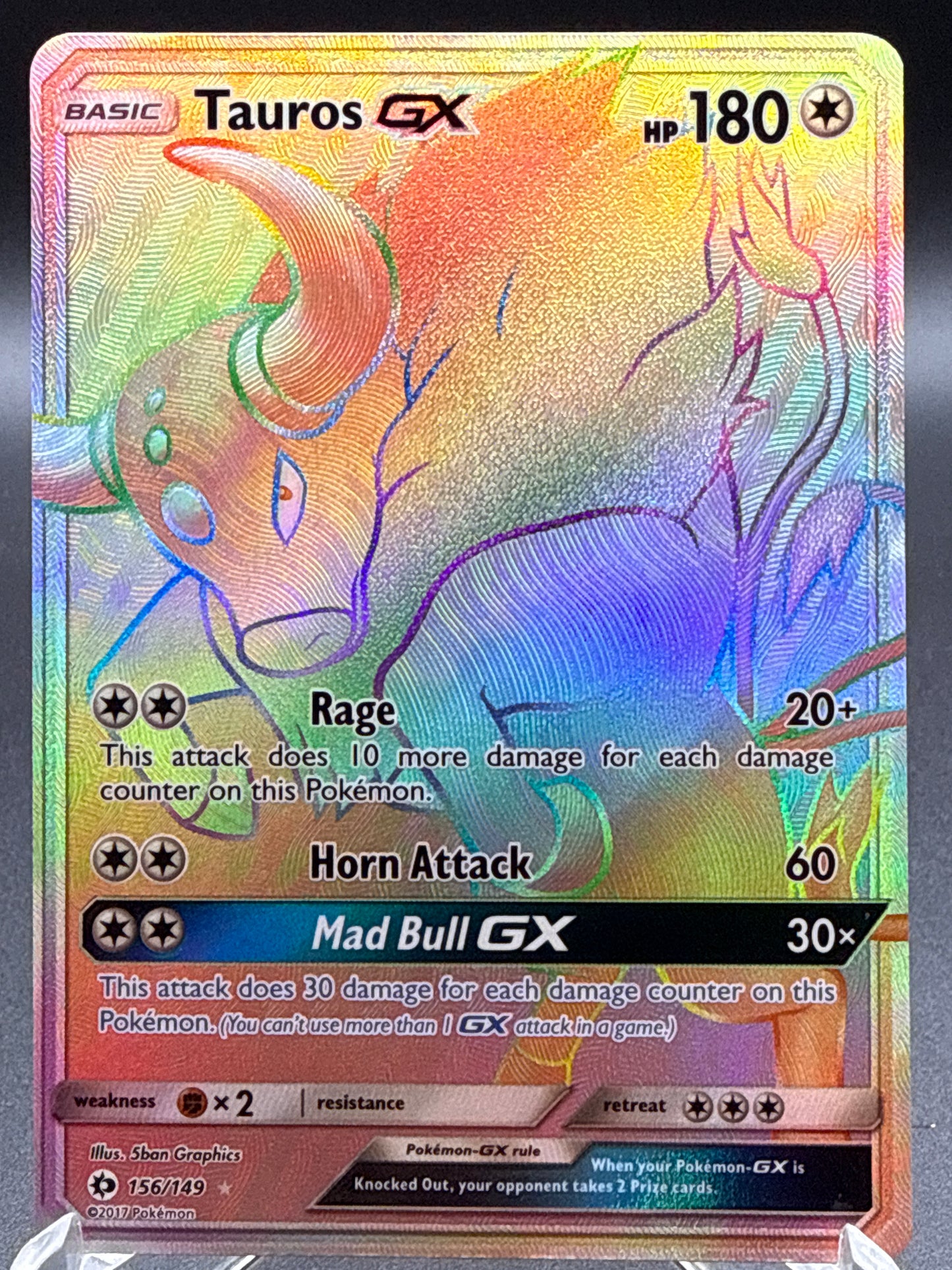 Pokémon TCG: Tauros GX - 156/149 - SM: Base Set