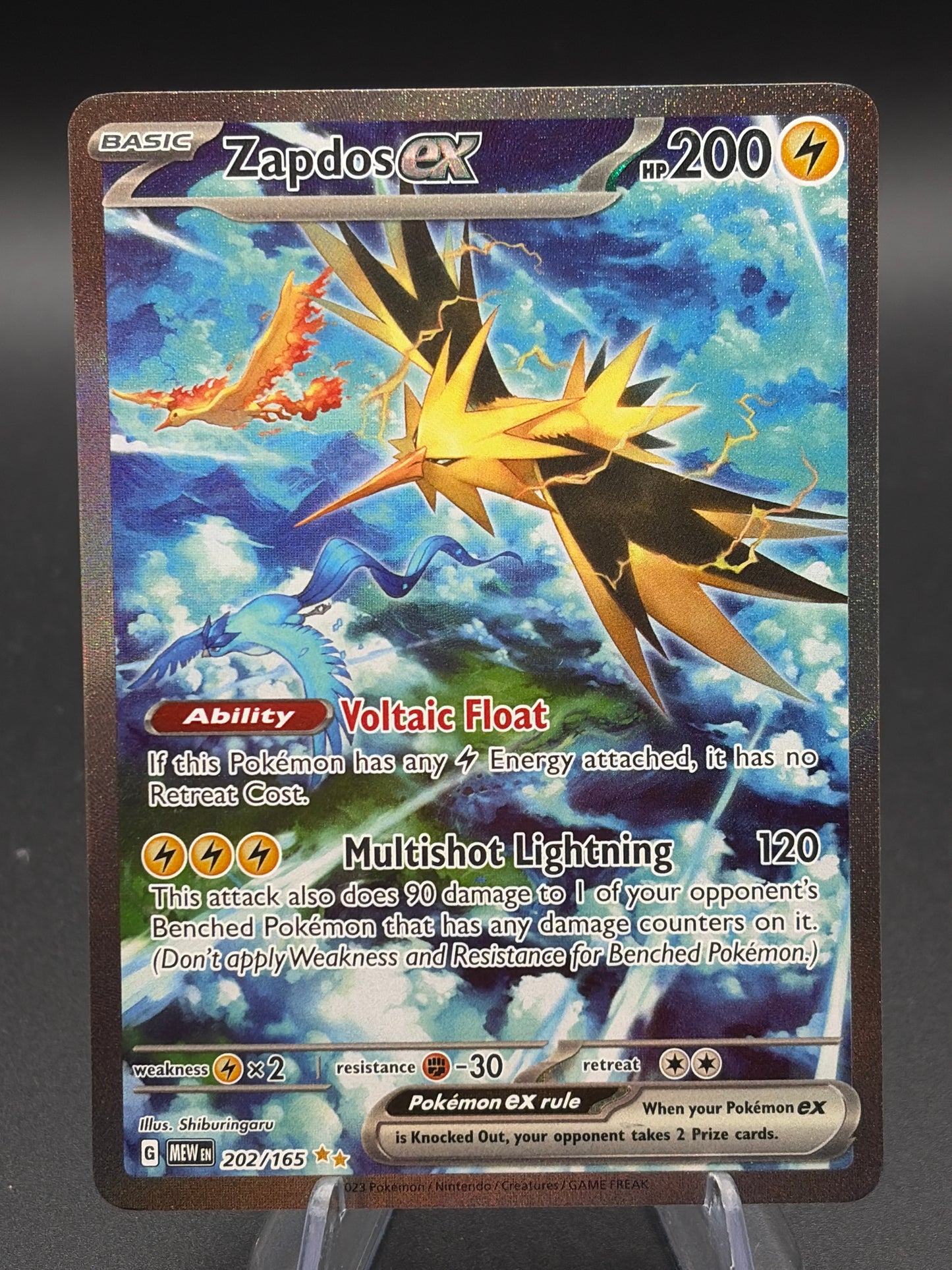 Pokémon TCG: 2023 Zapdos ex - 202/165 - SV: Scarlet & Violet 151