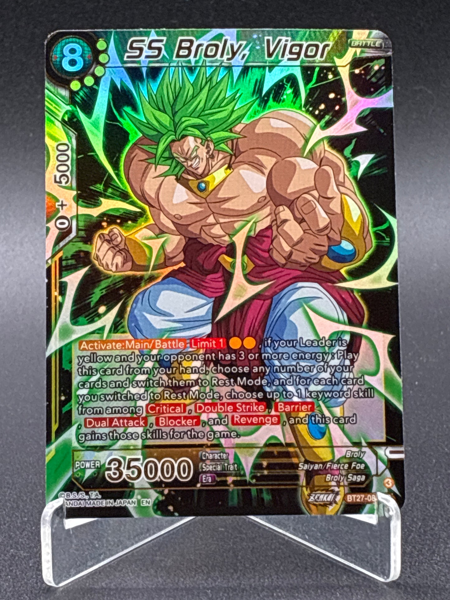 Dragon Ball Super TCG: SS Broly, Vigor - History of Z (BT27)