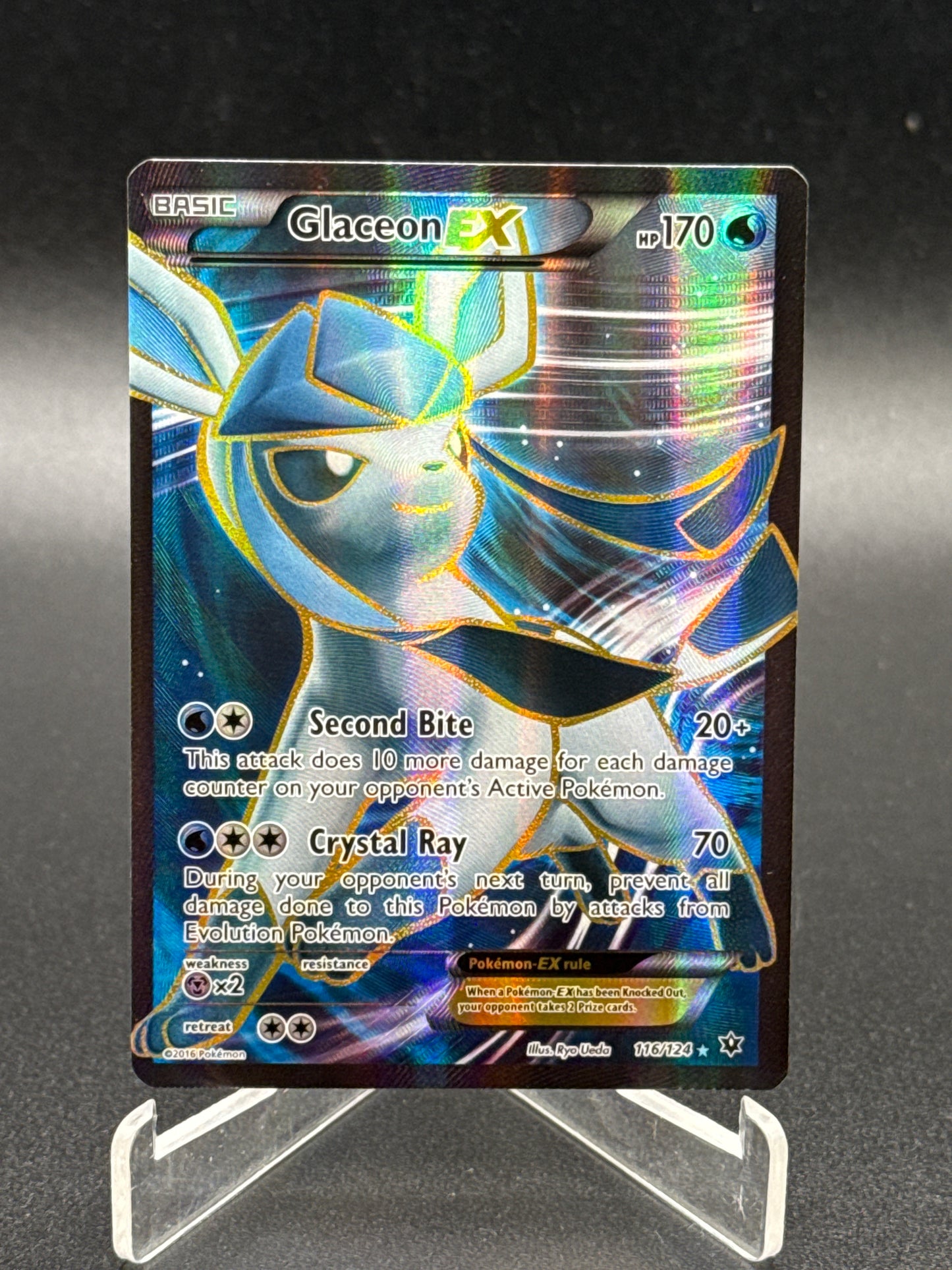 Pokémon TCG: 2016 Glaceon EX 116/124 XY: Fates Collide Secret