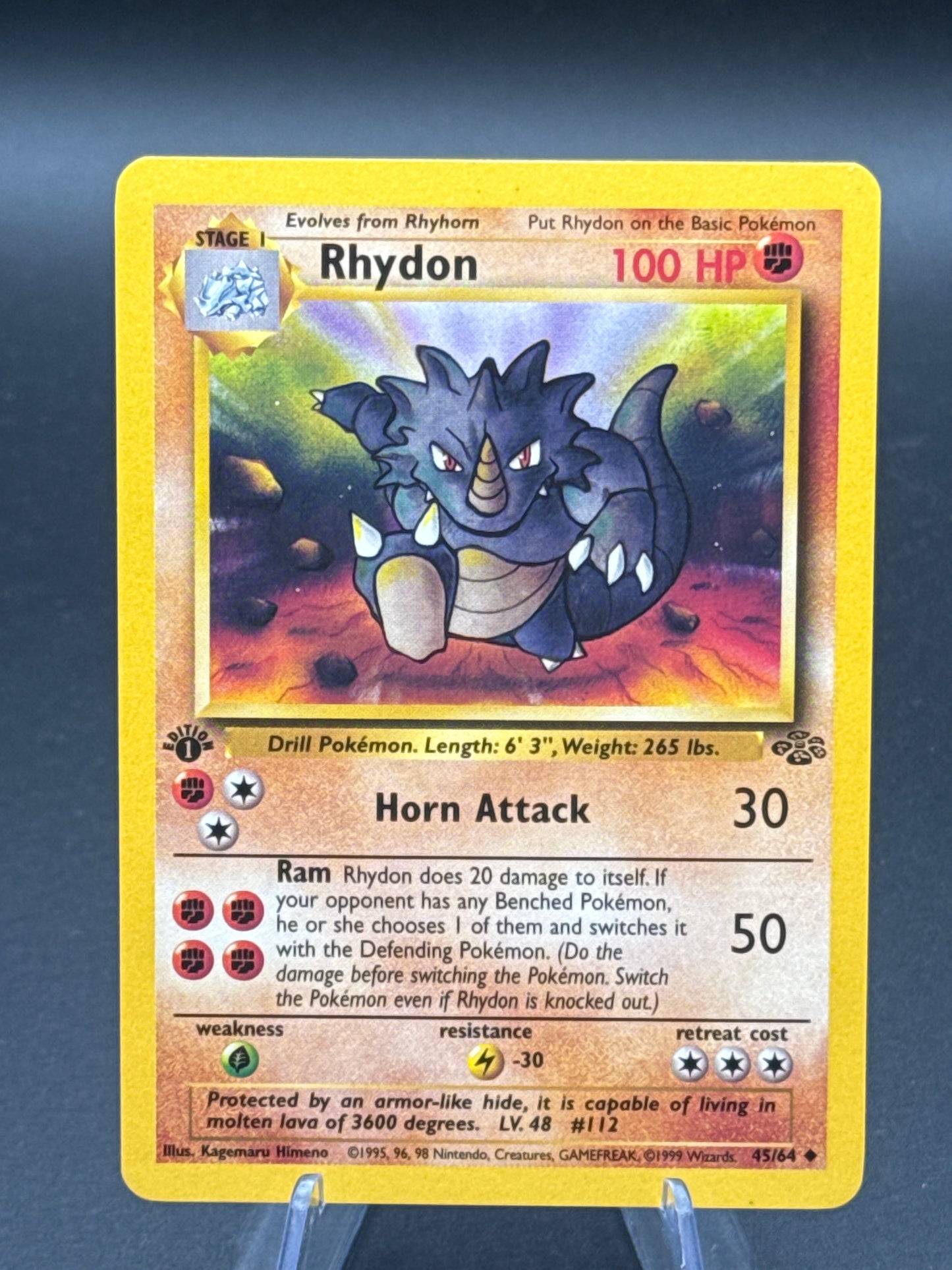 Pokémon TCG: 1999 - 1st Edition - Rhydon 45/64 -  Jungle