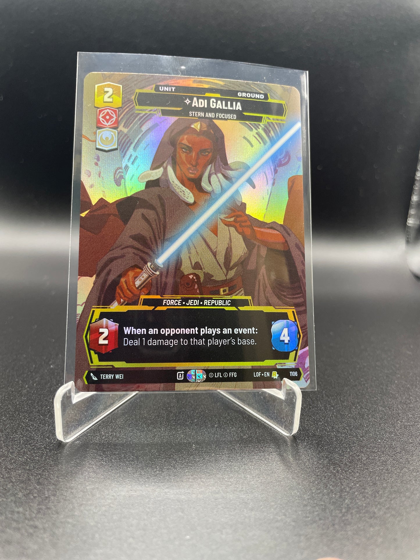 Star Wars TCG: Adi Gallia - Stern and Focused (Prestige Foil) - Legends of the Force (LOF)