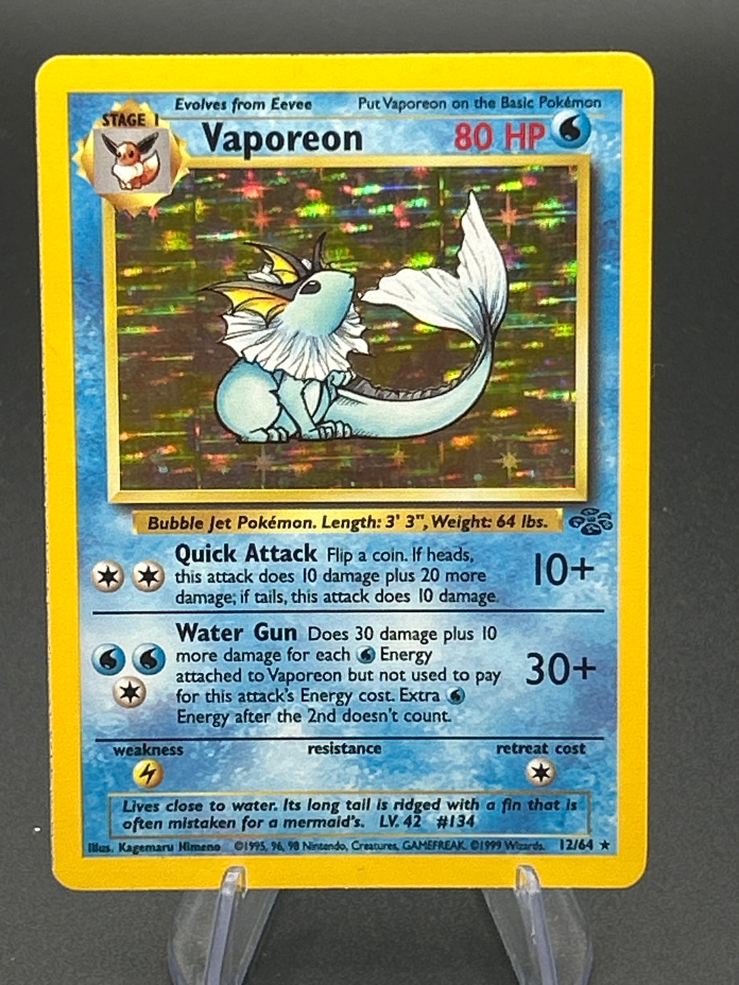 Pokémon TCG: 1999 Vaporeon 12/64 - Jungle Holo Foil