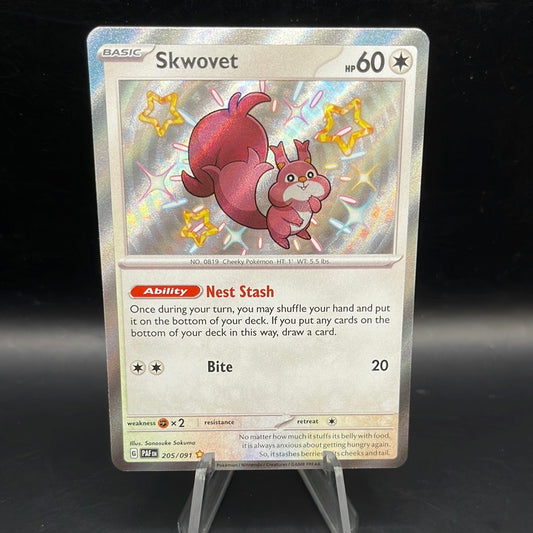 Pokémon TCG: 2024 Skwovet 205/091 S&V Paldean Fates Baby Shiny