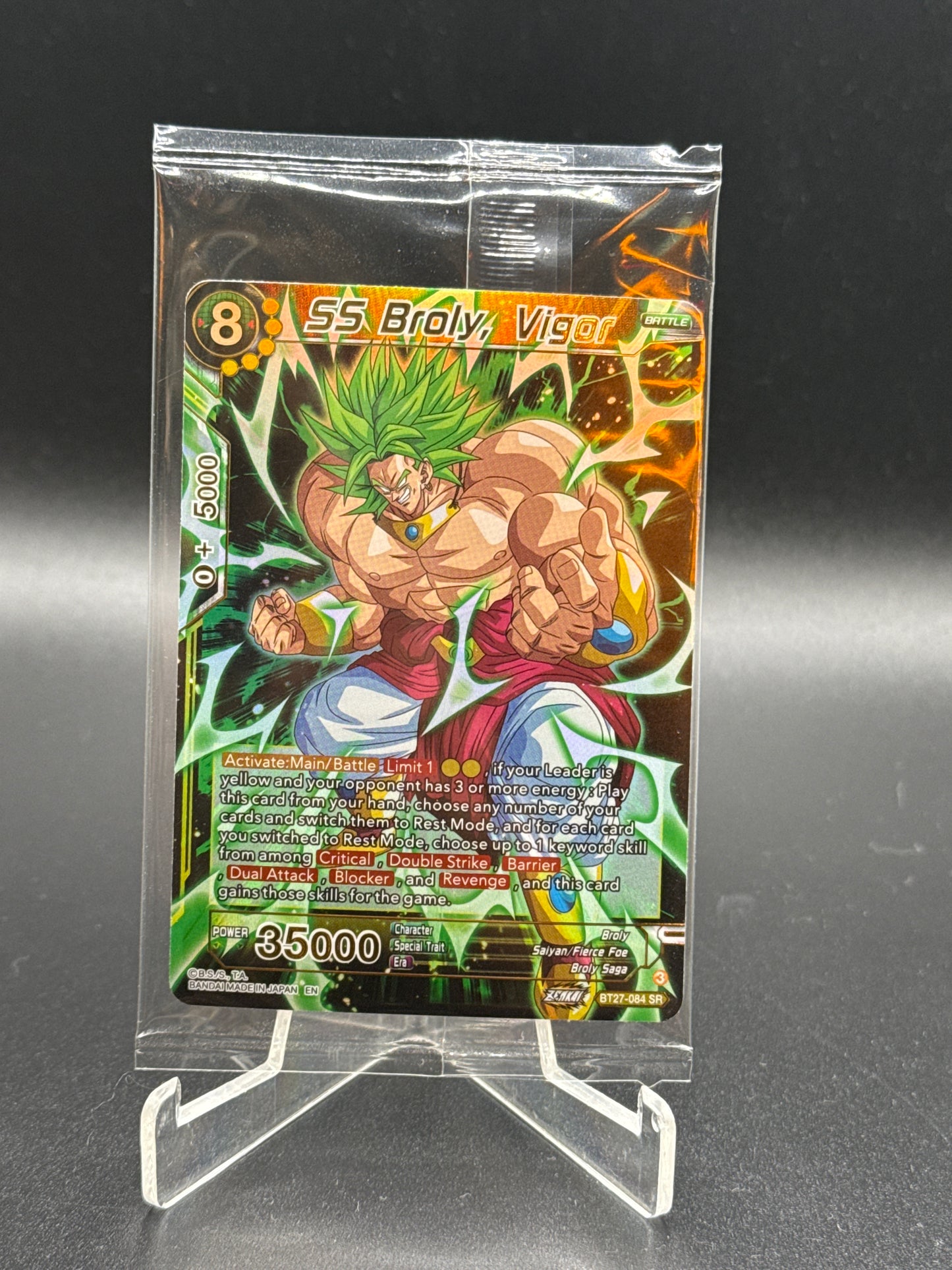 Dragon Ball TCG: SS Broly Vigor BT27-084 SR (Sealed)