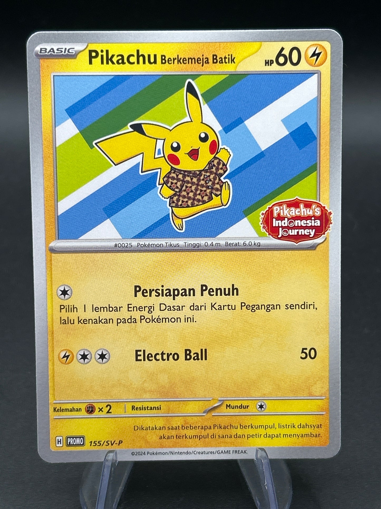 Pokémon TCG: 2024 Pikachu Berkemeja Batik - 155/SV-P - SV-P Promotional Cards