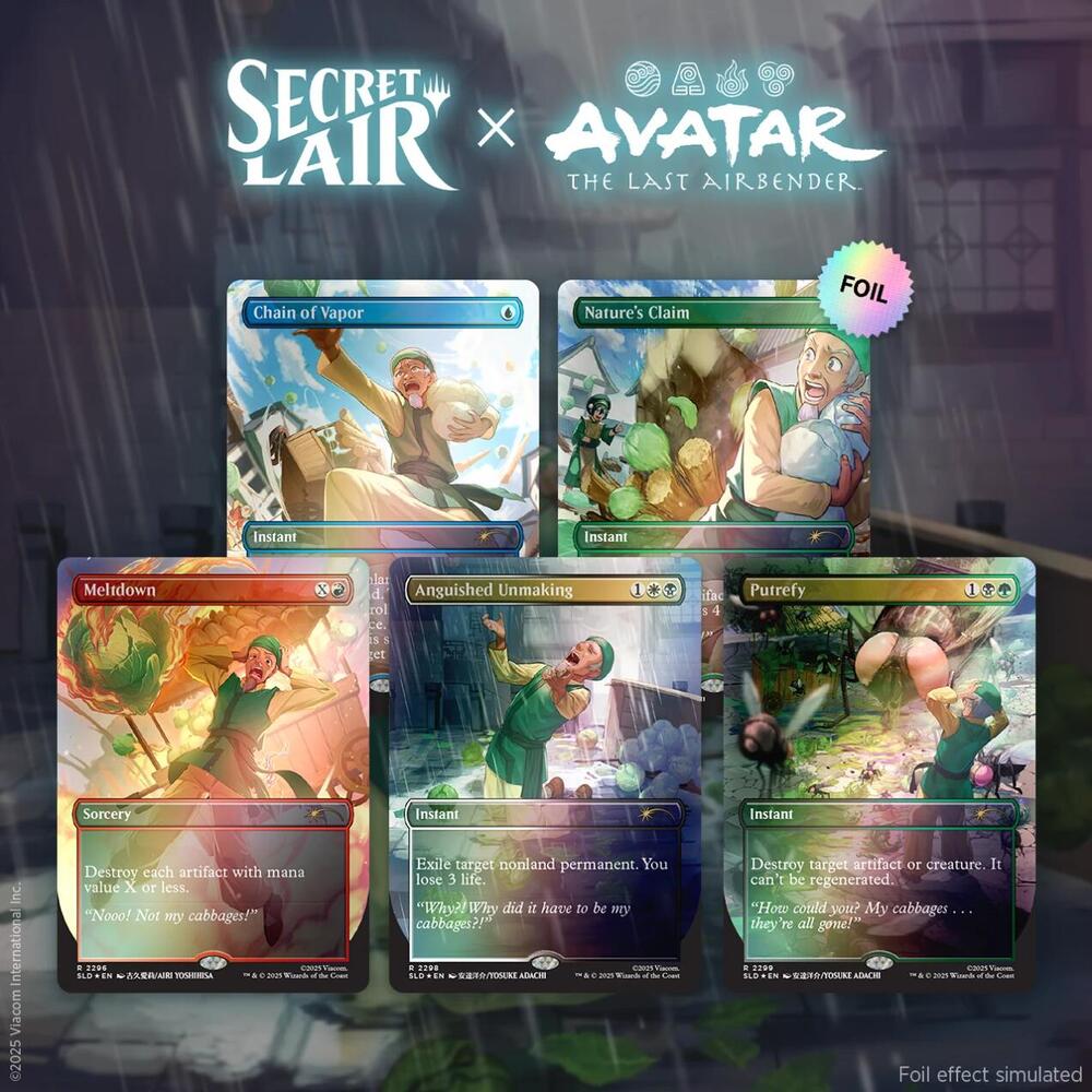 Magic The Gathering: Secret Lair x Avatar: The Last Airbender: My Cabbages! Rainbow Foil Edition