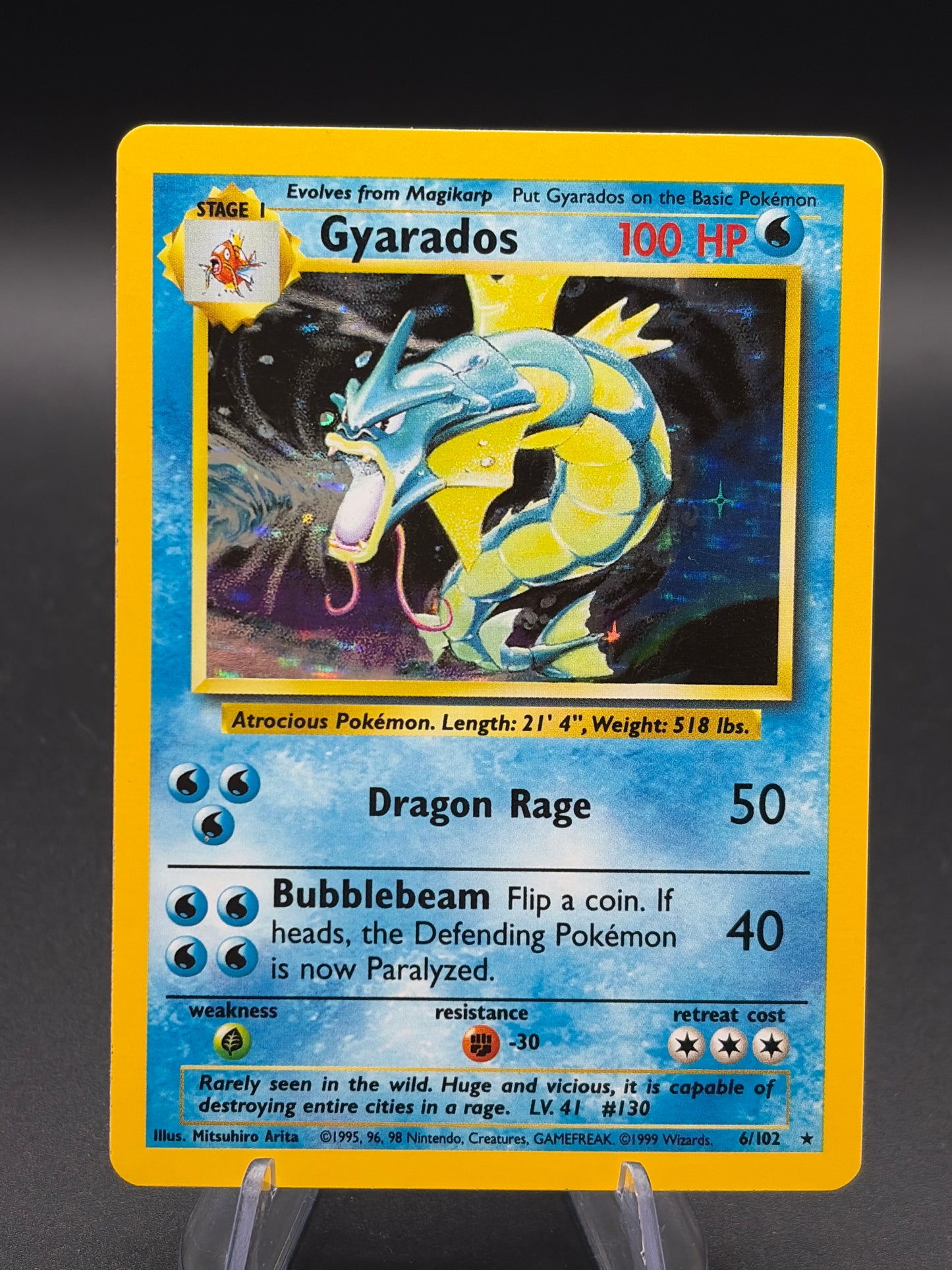 Pokémon TCG: 1999 Gyarados 6/102 Base Set Holo