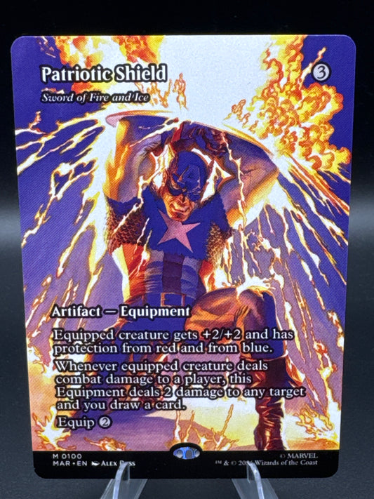 MTG TCG: 2026 Patriotic Shield - Sword of Fire and Ice (Borderless) - 0100 - Marvel Universe Eternal-Legal (MAR)
