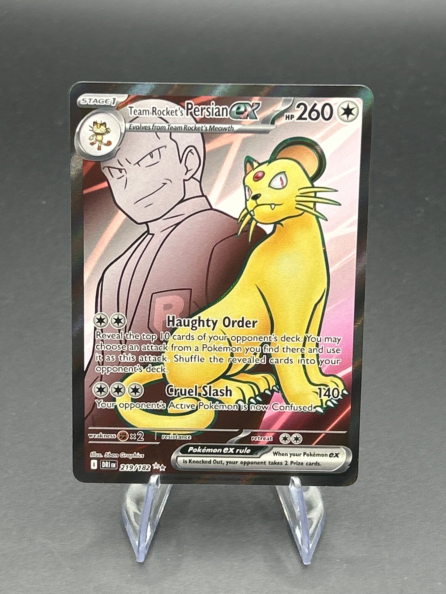 Pokémon TCG: 2025 Team Rocket Persian EX - 219/182 - Destined Rivals
