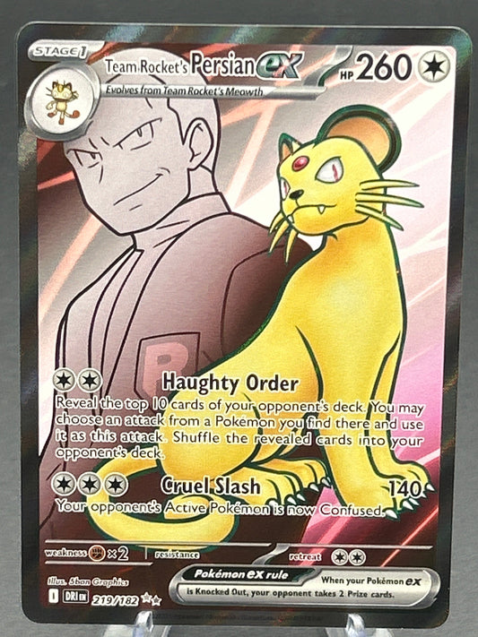 Pokémon TCG: 2025 Team Rocket Persian EX - 219/182 - SV10: Destined Rivals