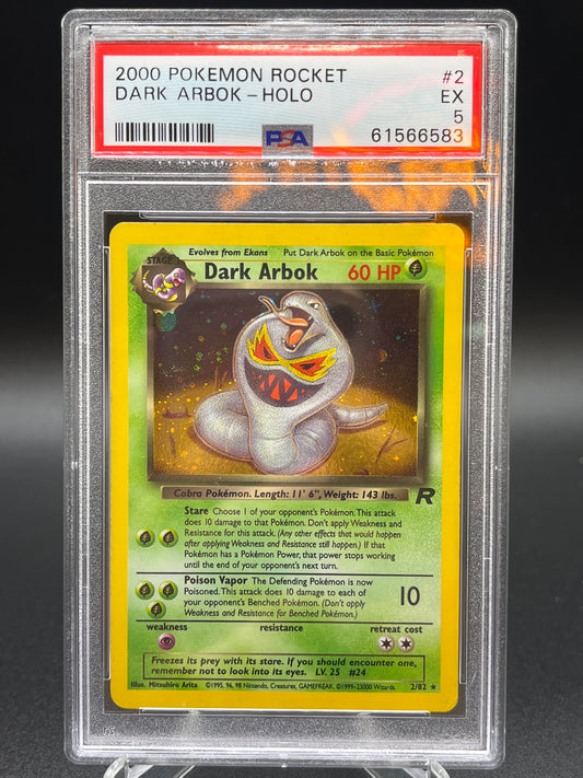 PSA 5 Pokémon TCG: 2000 Dark Arbok 2/82 Team Rocket