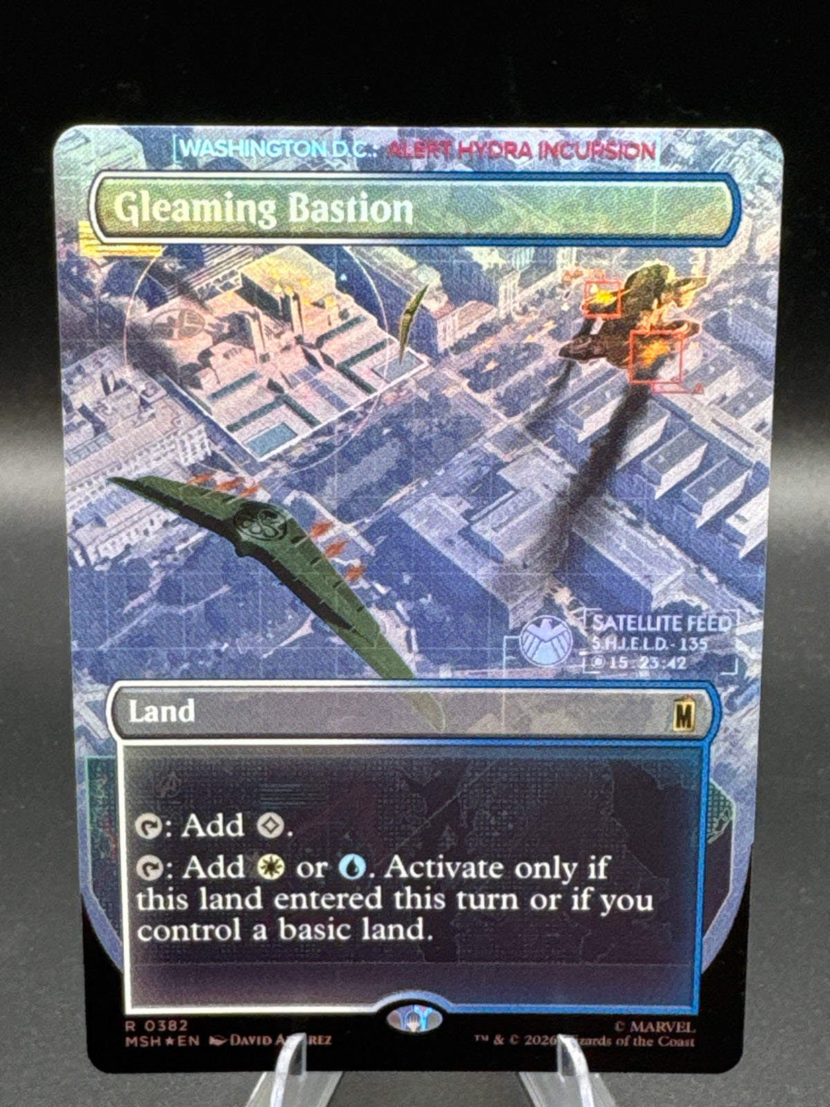 Magic The Gathering: 2026 Gleaming Bastion (Borderless) (Foil)- 0382 - Marvel Super Heroes (MSH)