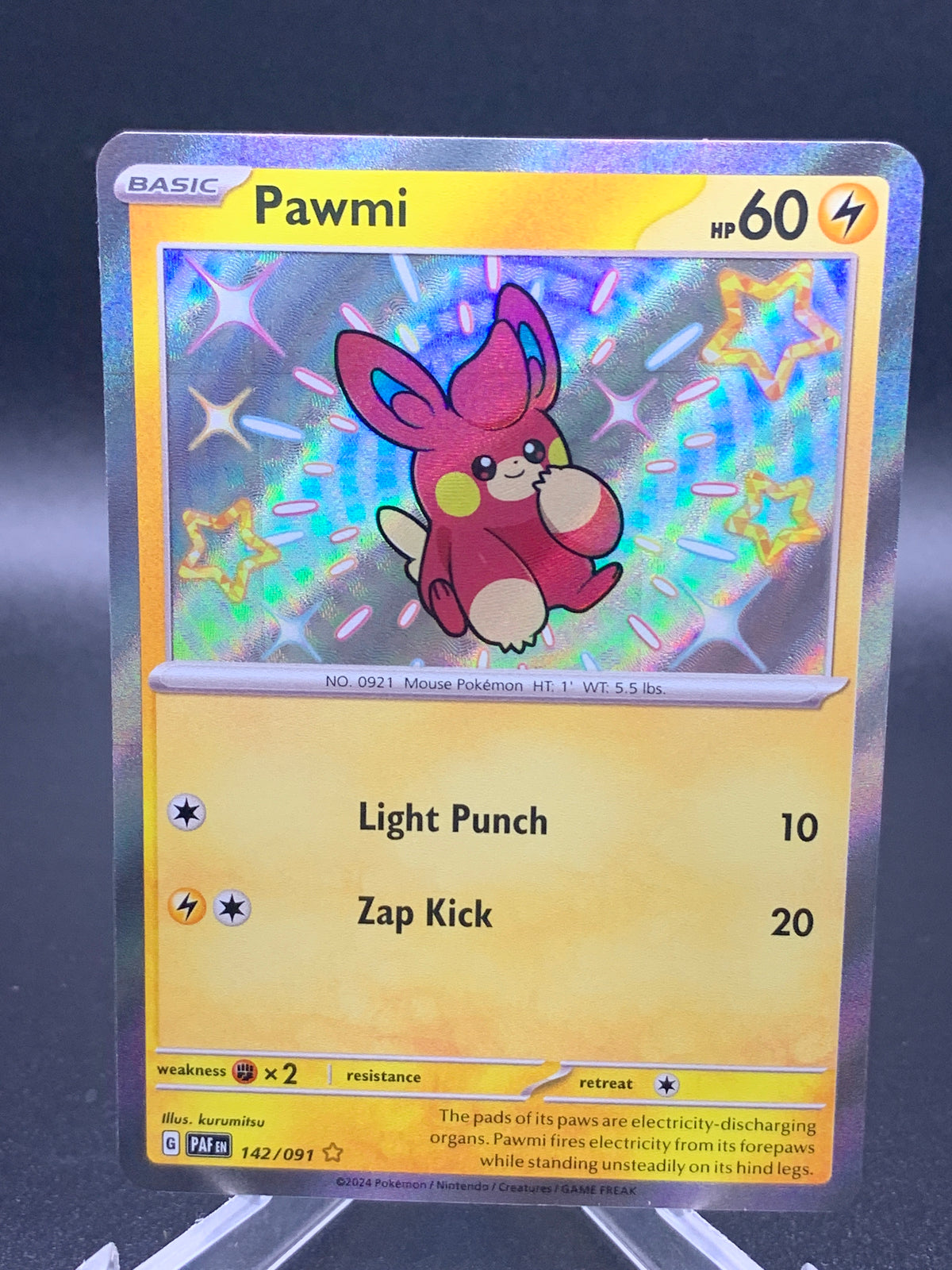 Pokémon TCG: 2024 Pawmi 142/091 S&V Paldean Fates Baby Shiny