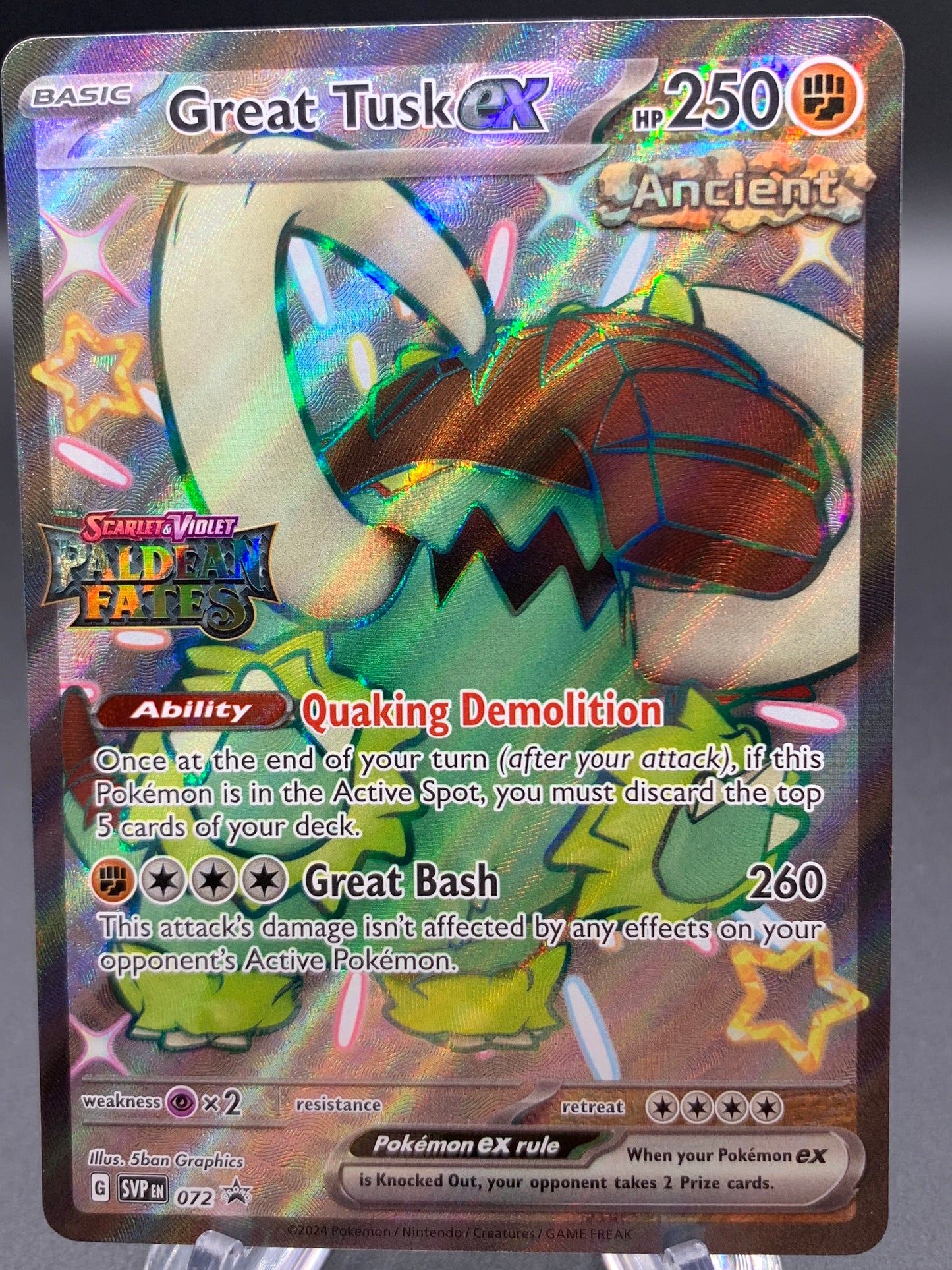 Pokémon TCG: 2024 Great Tusk ex - #072 - SV: Paldean Fates Stamped Promo