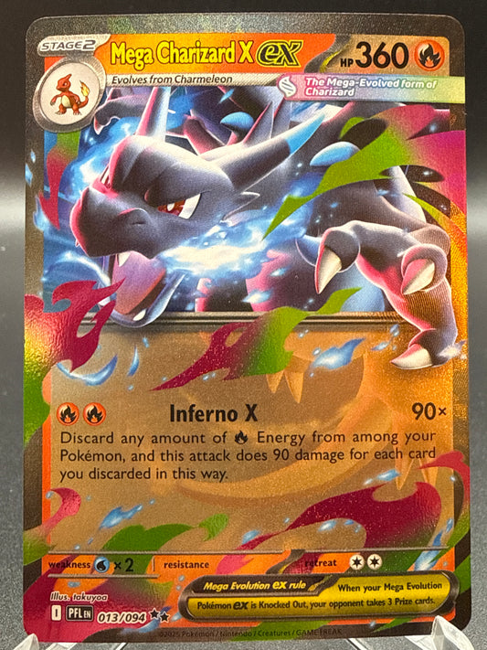 Pokémon TCG: 2025 Mega Charizard X ex 013/094 PFL: Phantasmal Flames