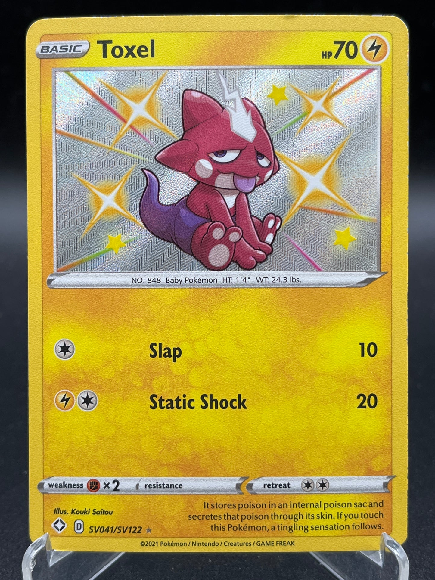 Pokémon TCG: 2021 Toxel SV041/SV122 SWSH: Shining Fates Shiny Vault (Heavily Played)