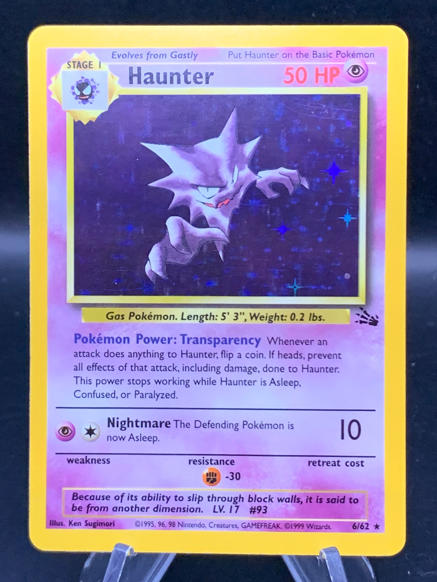 Pokémon TCG: 1999 Haunter 6/62 Fossil Holo