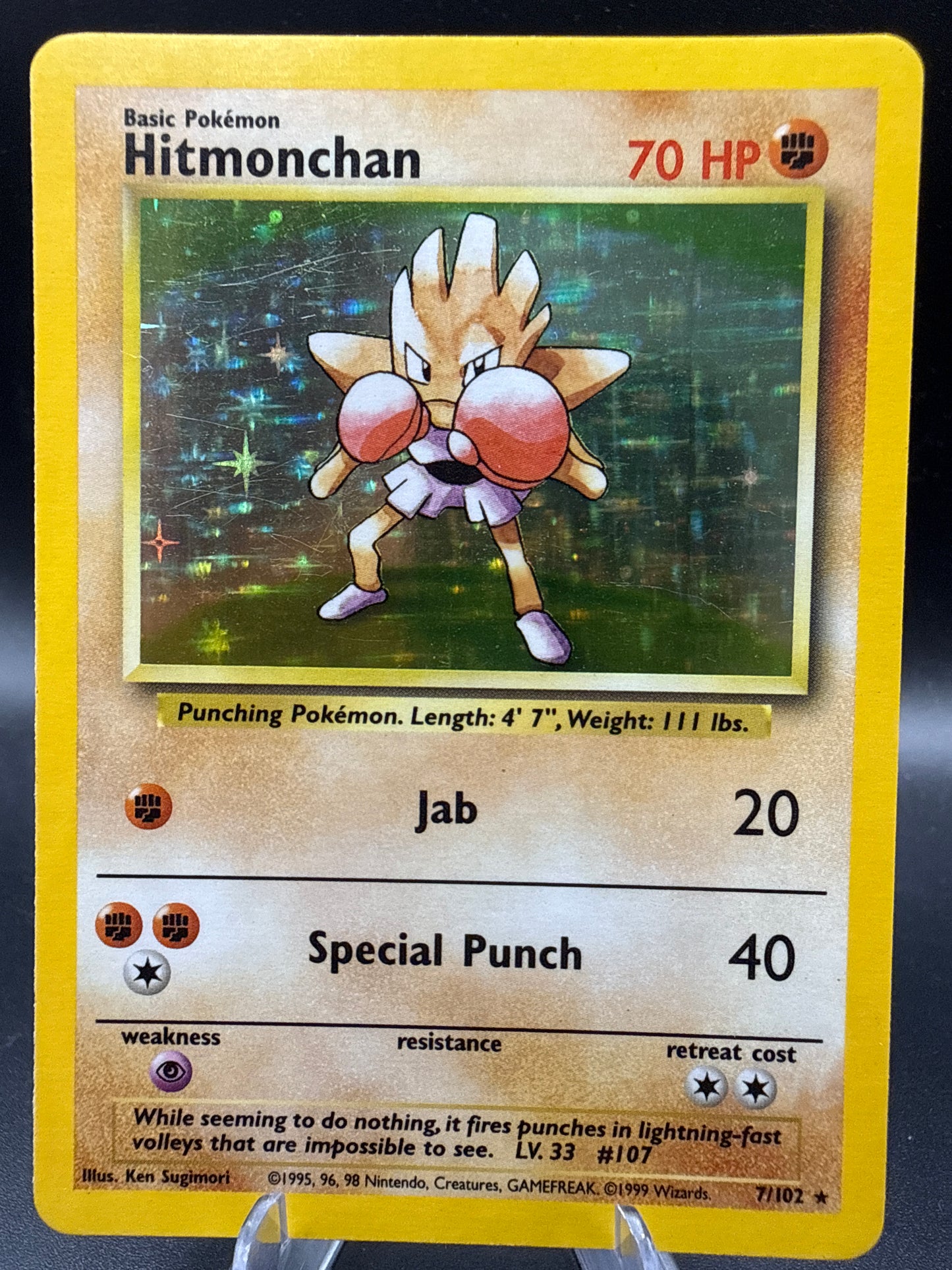 Pokémon TCG: 1999 Hitmonchan - 7/102 - Base Set Holo