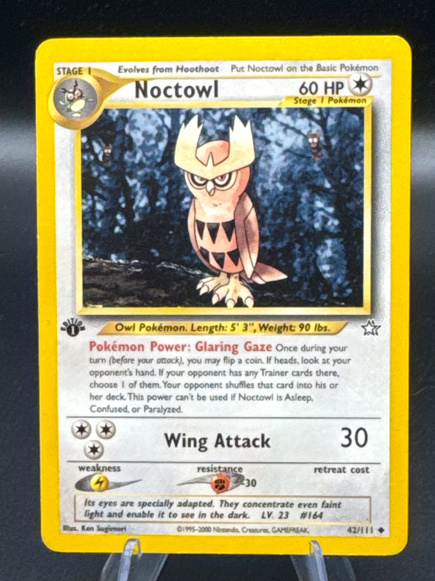 Pokemon TCG: 1995 1st Edition Noctpw; 42/111 Neo Genesis