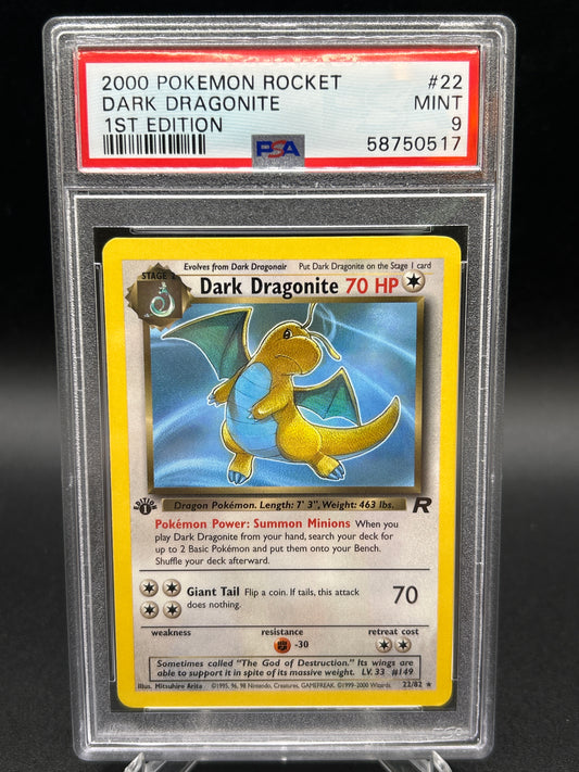 PSA 9 Pokémon TCG: 2000 Dark Dragonite 22/82 Team Rocket 1st Edition