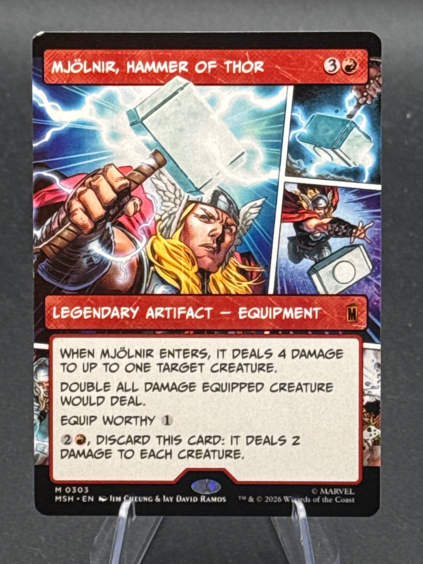 MTG TCG: Mjolnir, Hammer of Thor (Borderless) (0303) - Marvel Super Heroes