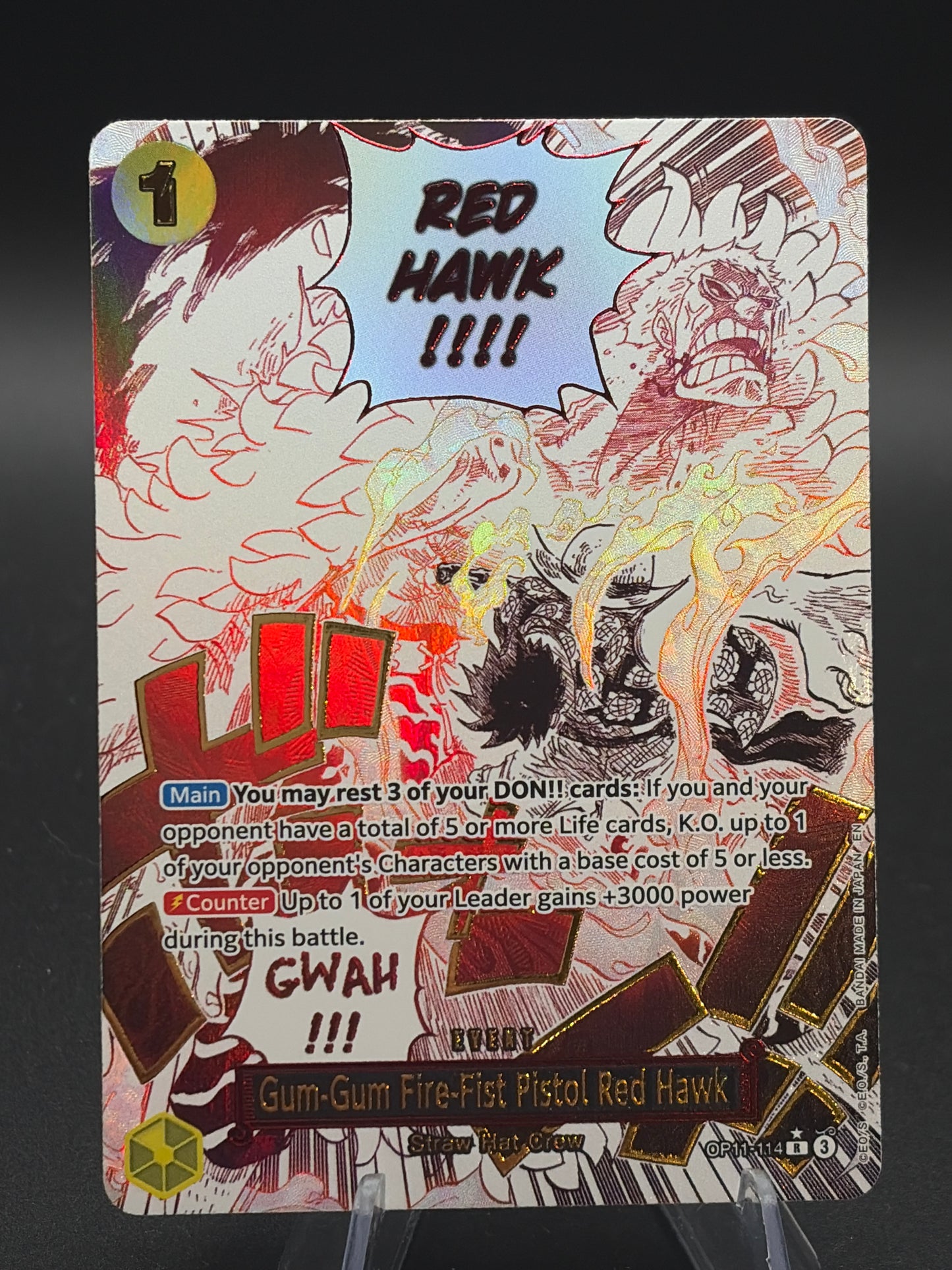 One Piece TCG:Gum-Gum Fire-Fist Pistol Red Hawk OP11-114 A Fist of Divine Speed