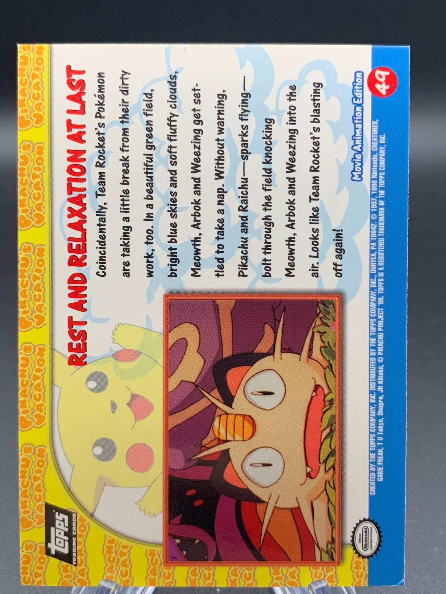 Pokémon TCG: Topps Pokémon Rest & Relaxation at Last - #49 - Pikachu's Vacation Movie Animation Edition