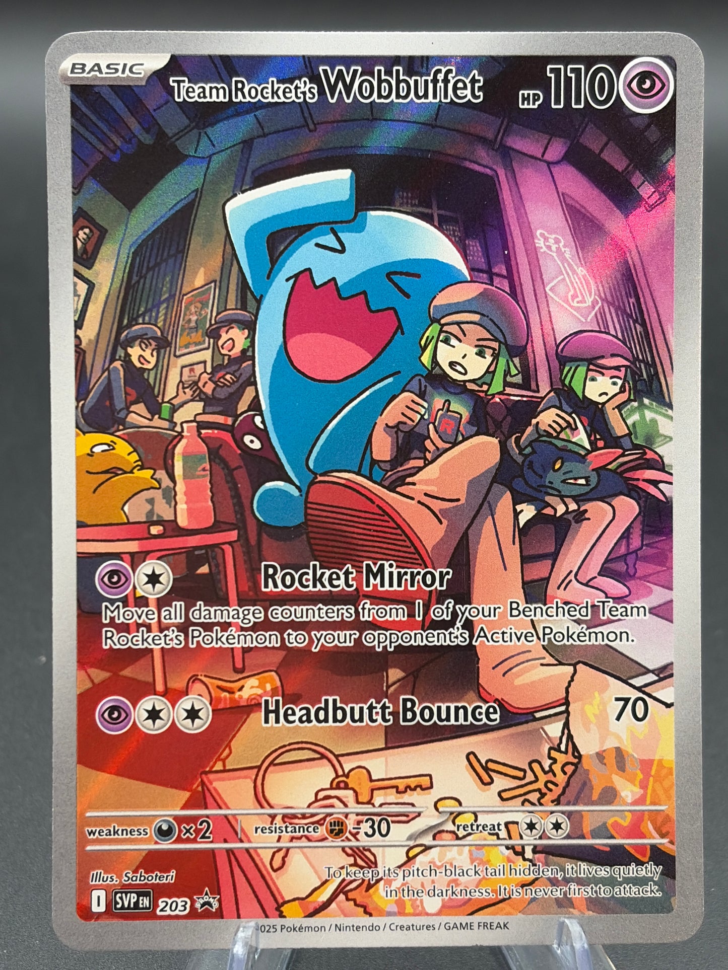 Pokémon TCG: 2025 Team Rocket's Wobbuffet - #203 - SV: Destined Rivals Promo