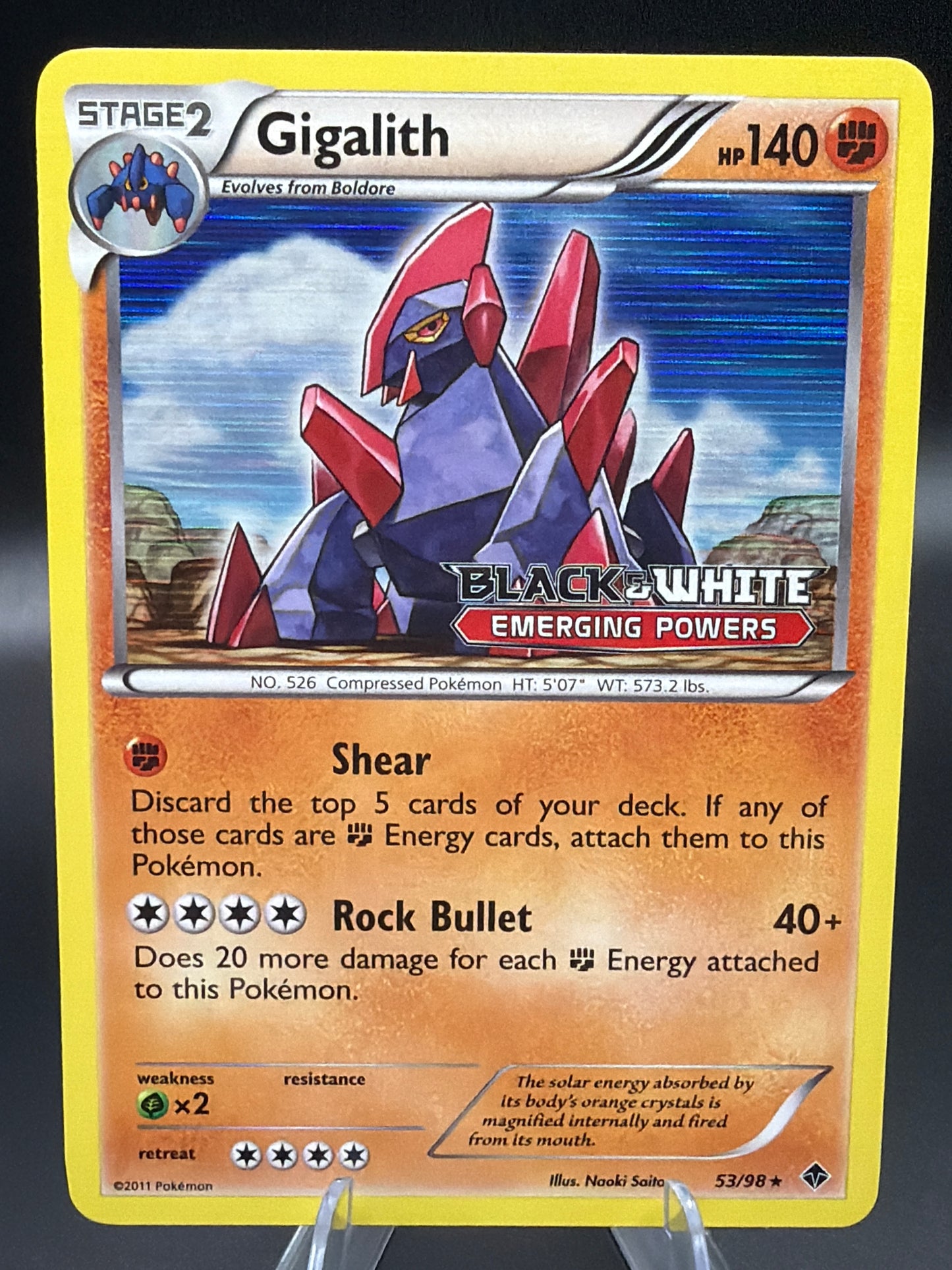 Pokémon TCG: 2011 Gigalith - 53/98 (Prerelease) - Black and White Promos (PR)