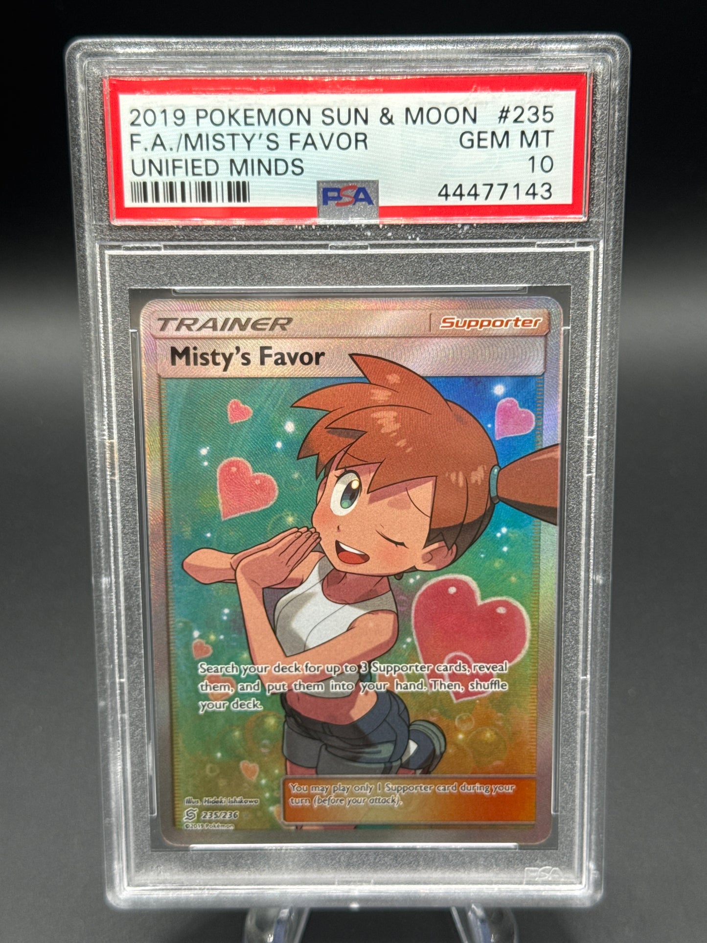 PSA 10 Pokémon TCG: 2019 Misty’s Favor 235/236 SM: Unified Minds