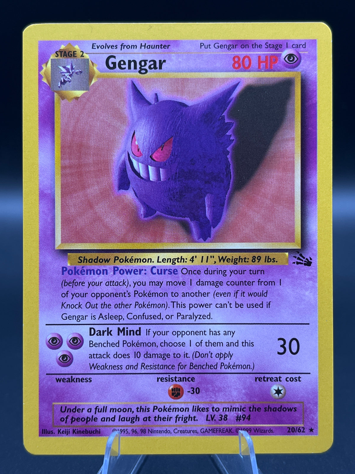 Pokémon TCG: 1999 Gengar 20/62 - Fossil