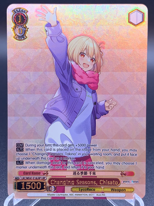 Weiss Schwarz TCG: Changing Seasons, Chisato LRC-WE47-E18LRP LRP : Lycoris Recoil