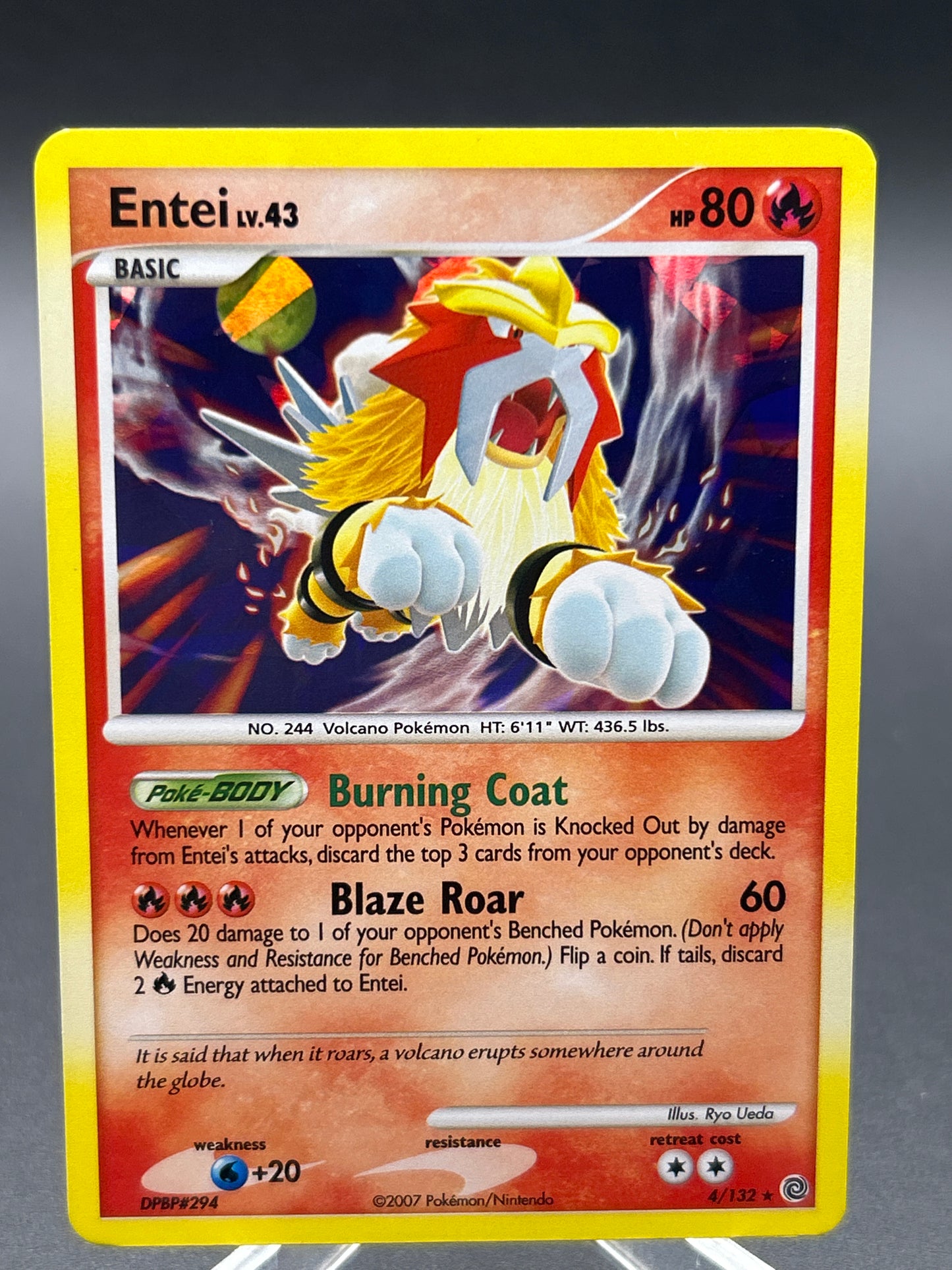 Pokémon TCG: 2007 Entei 4/132 Secret Wonders (Cracked Ice Holo)