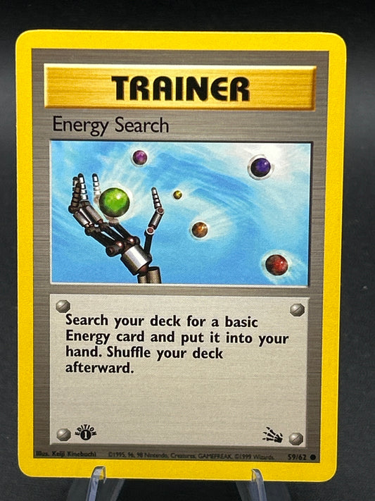 Pokémon TCG: 1999 1st Edition Energy Search 59/62 Fossil