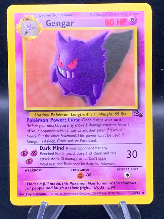 Pokémon TCG: 1999 Gengar 20/62 Fossil Unlimited Non-Holo