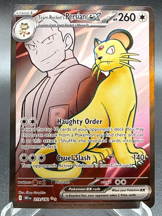 Pokémon TCG: 2025 Team Rocket's Persian ex 219/182 SV: Destined Rivals