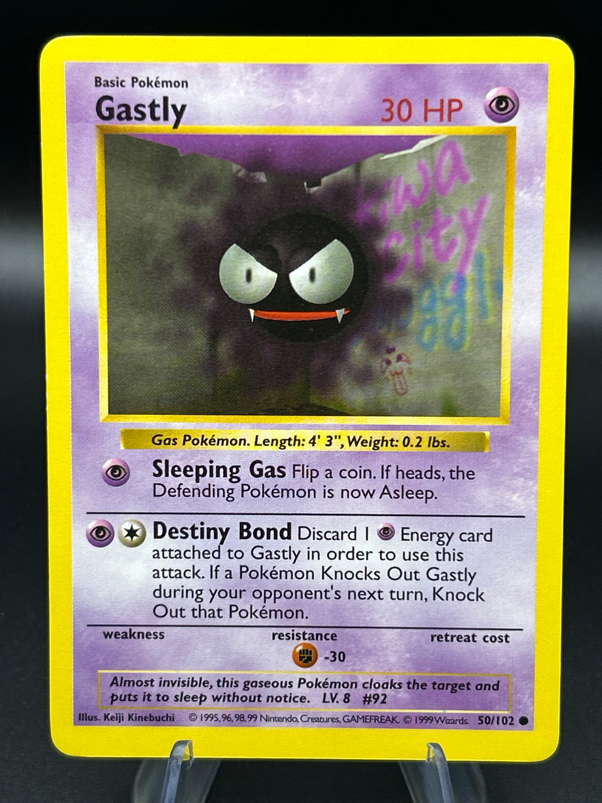 Pokemon TCG - Gastly 50/102 - Base Set - Shadowless