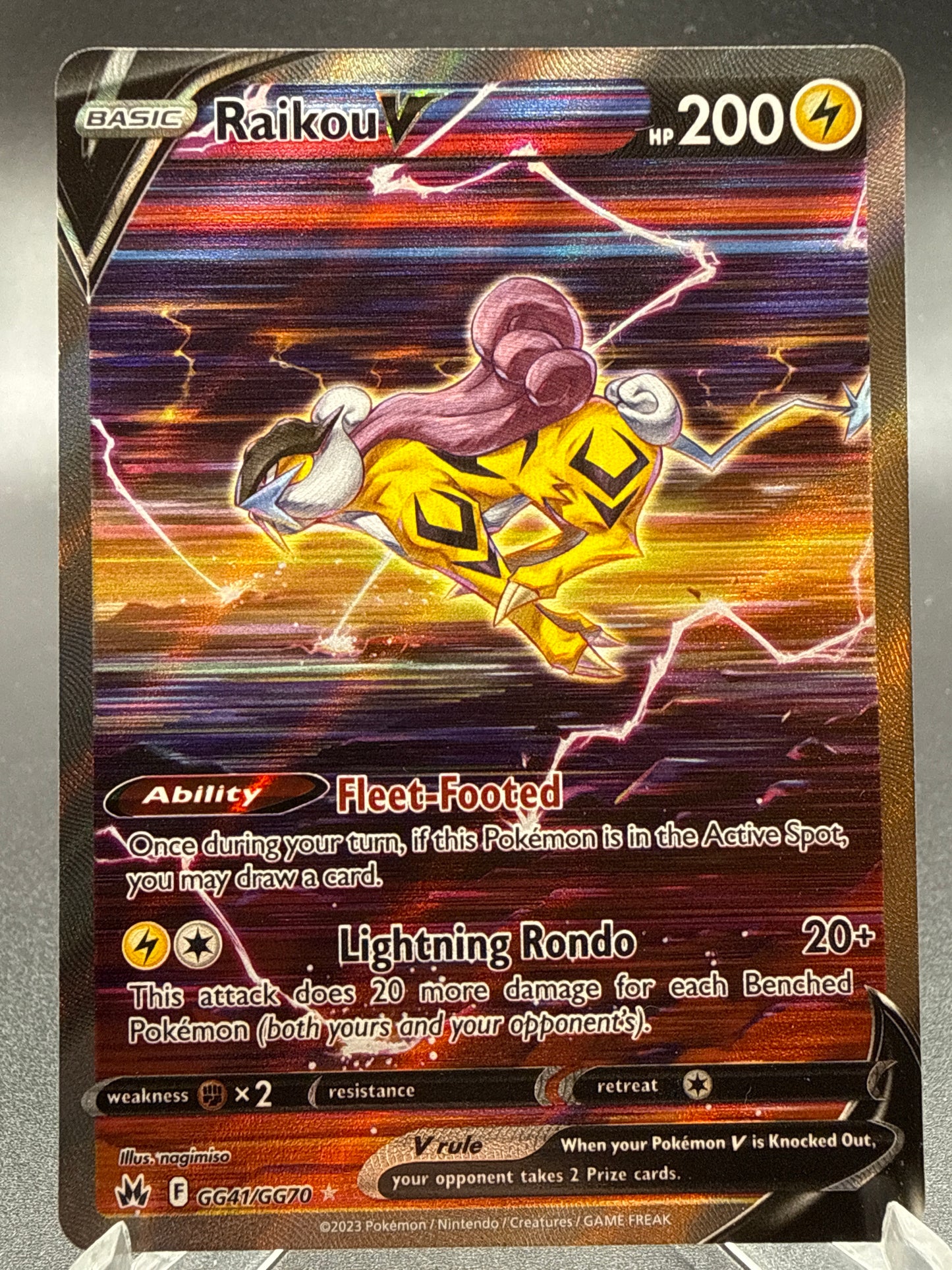 Pokémon TCG: 2023 Raikou V GG41/GG70 SWSH: Crown Zenith Galarian Gallery