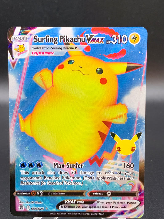 Pokémon TCG: 2021 Surfing Pikachu VMAX 009/025 SWSH: Celebrations