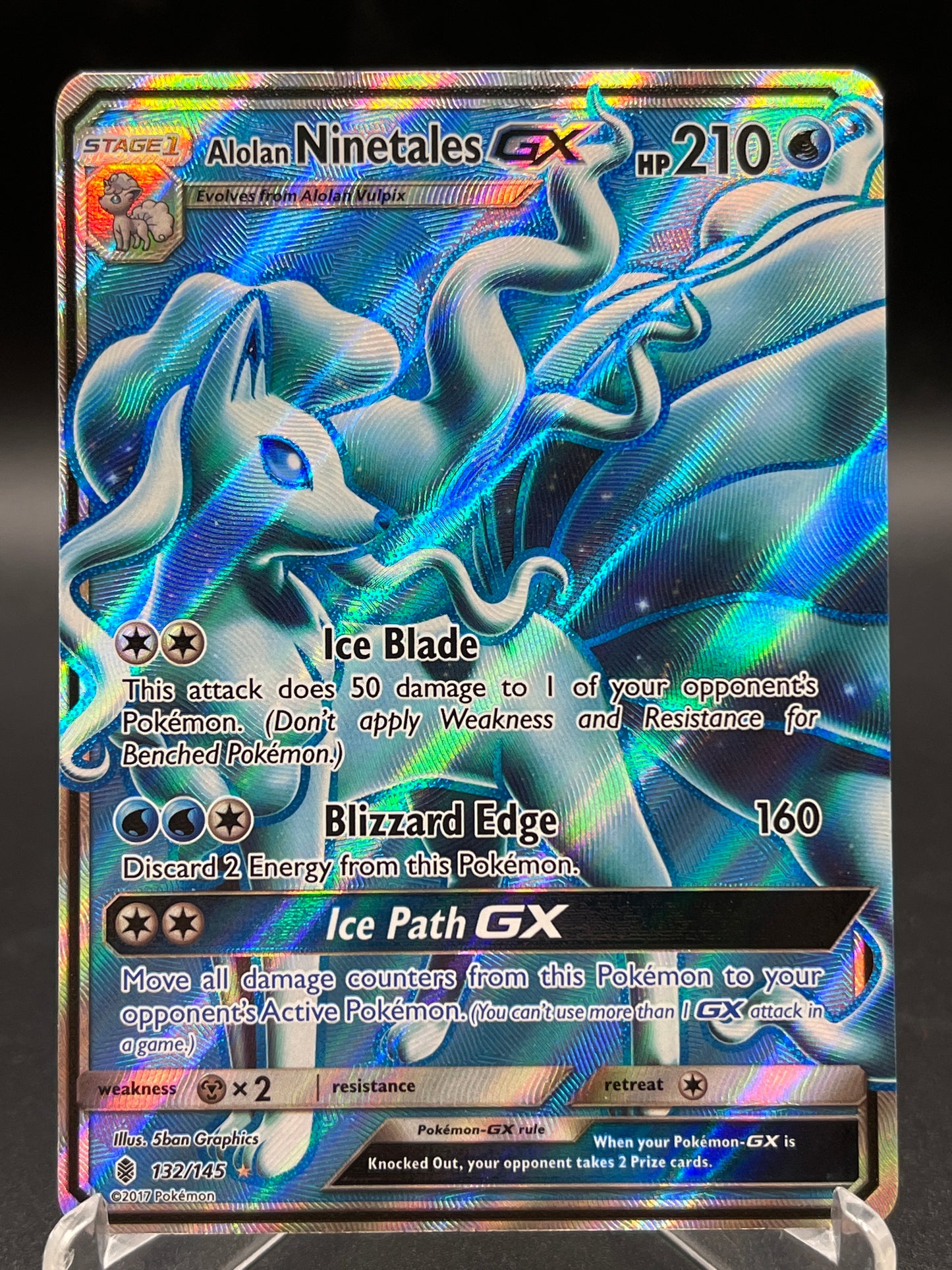 Pokémon TCG: 2017 Alolan Ninetales GX 132/145 SM: Guardians Rising Full Art