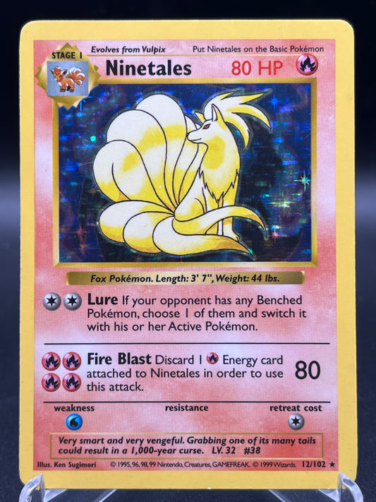 Pokémon TCG: 1999 Ninetales 12/102 Shadowless Base Set Holo