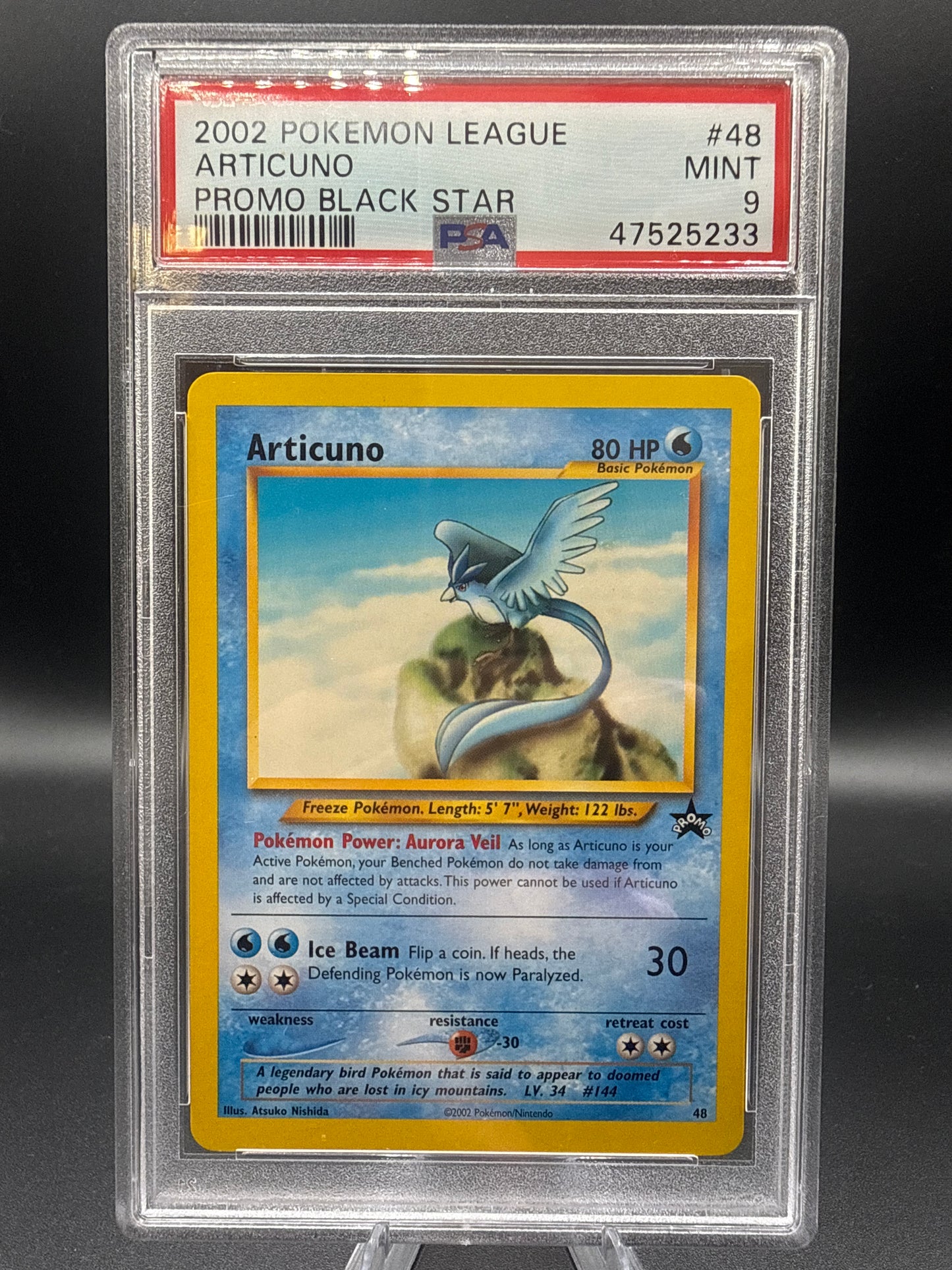PSA 9 Pokémon TCG: 2002 Articuno - 48 - POKEMON LEAGUE PROMO BLACK STAR #48